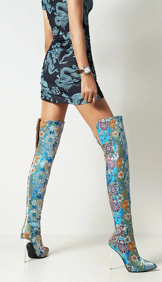 Artwork Over-the-Knee Boot