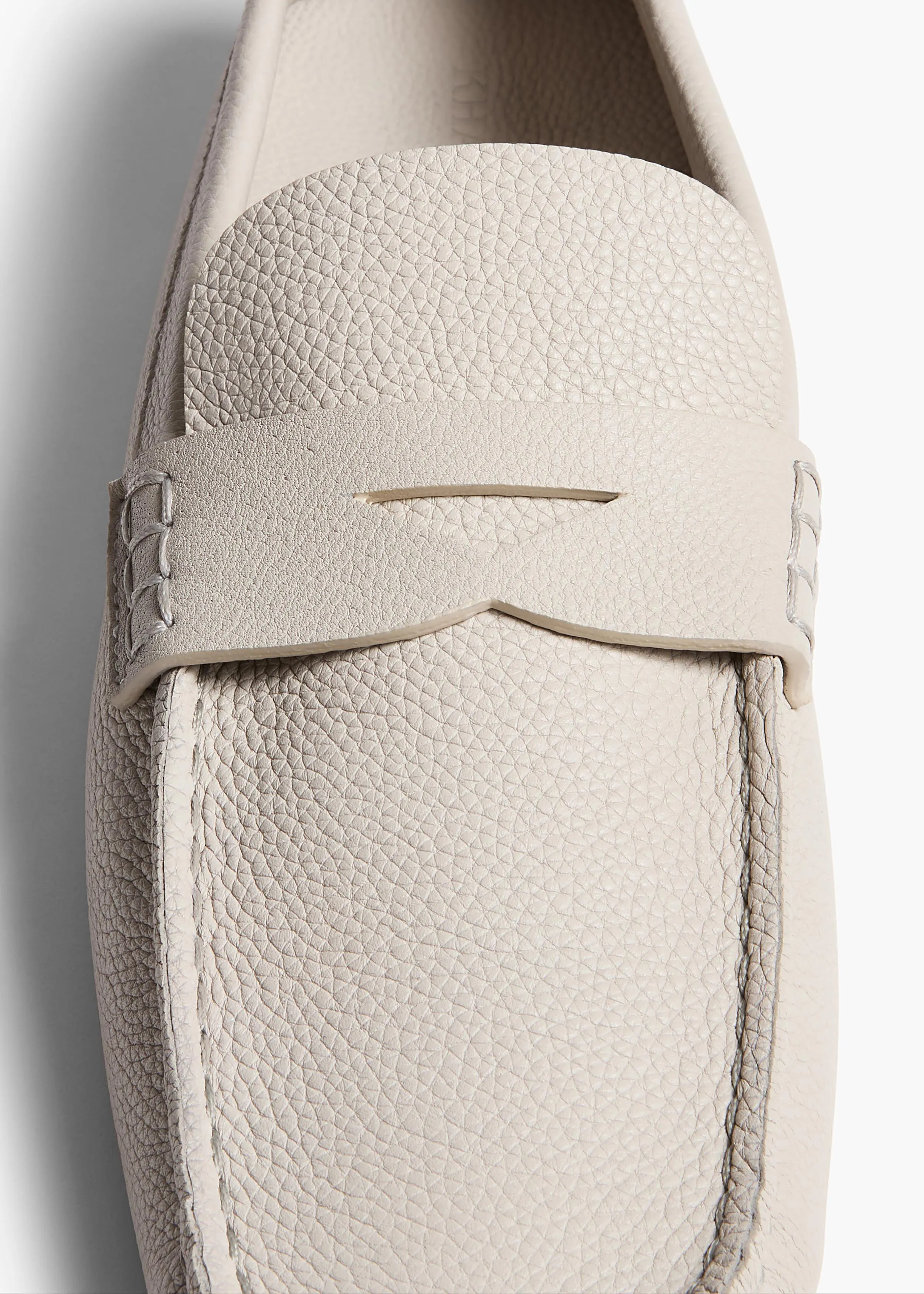 Billy Loafer in Light Grey Pebbled Leather