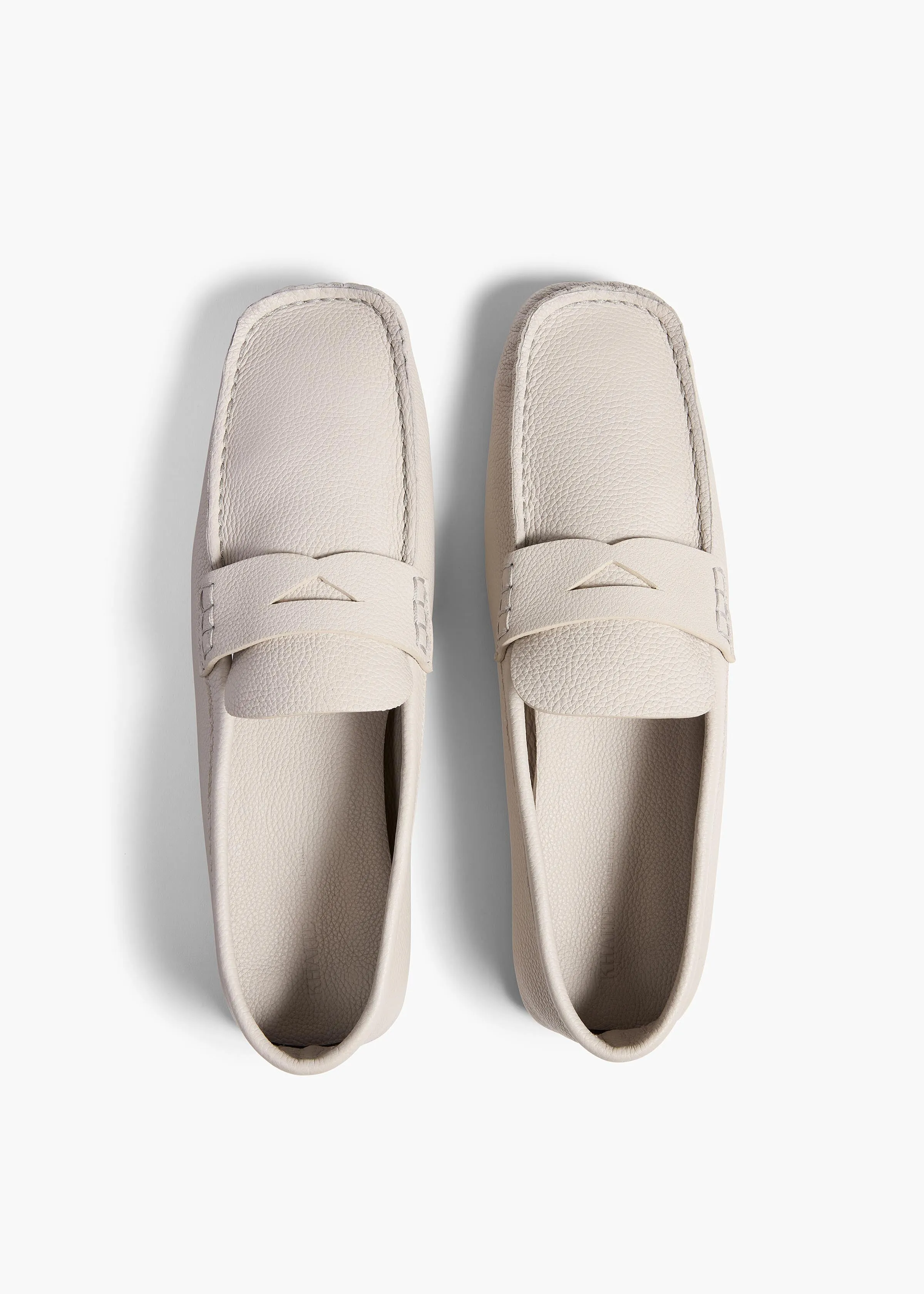 Billy Loafer in Light Grey Pebbled Leather