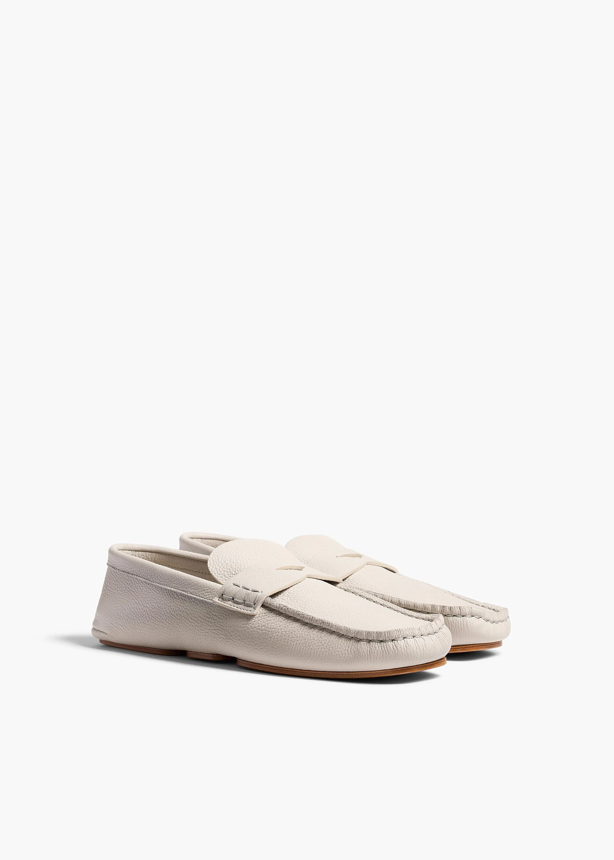 Billy Loafer in Light Grey Pebbled Leather