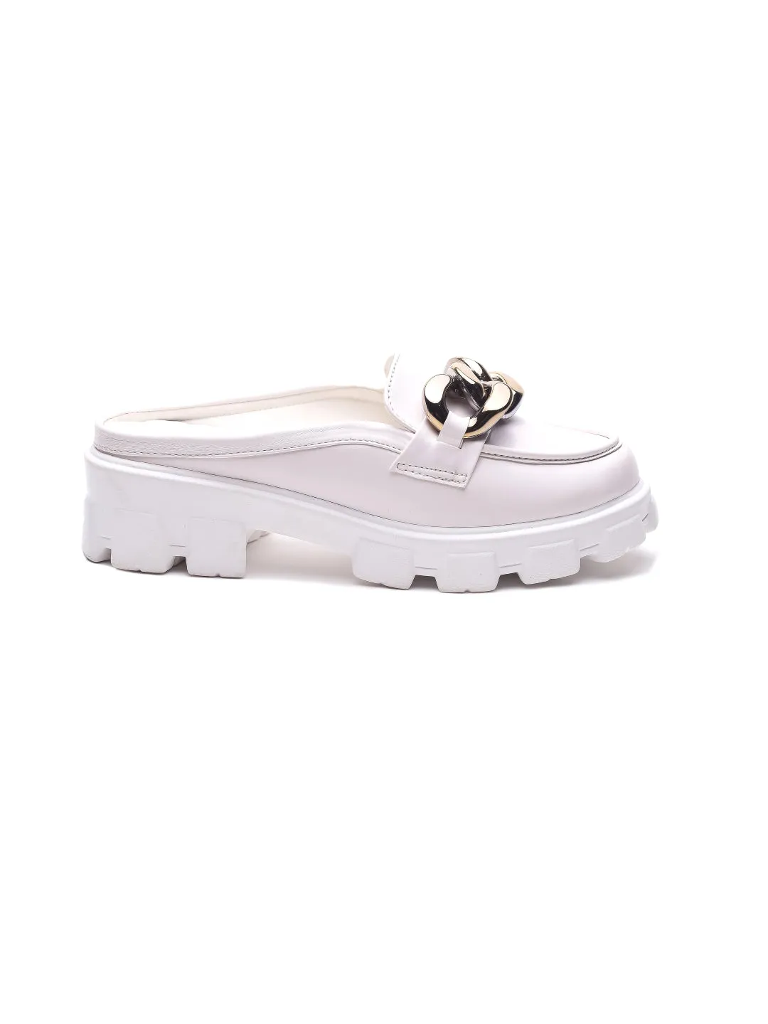 Brauch White Embellished Slip-on Loafer Shoe