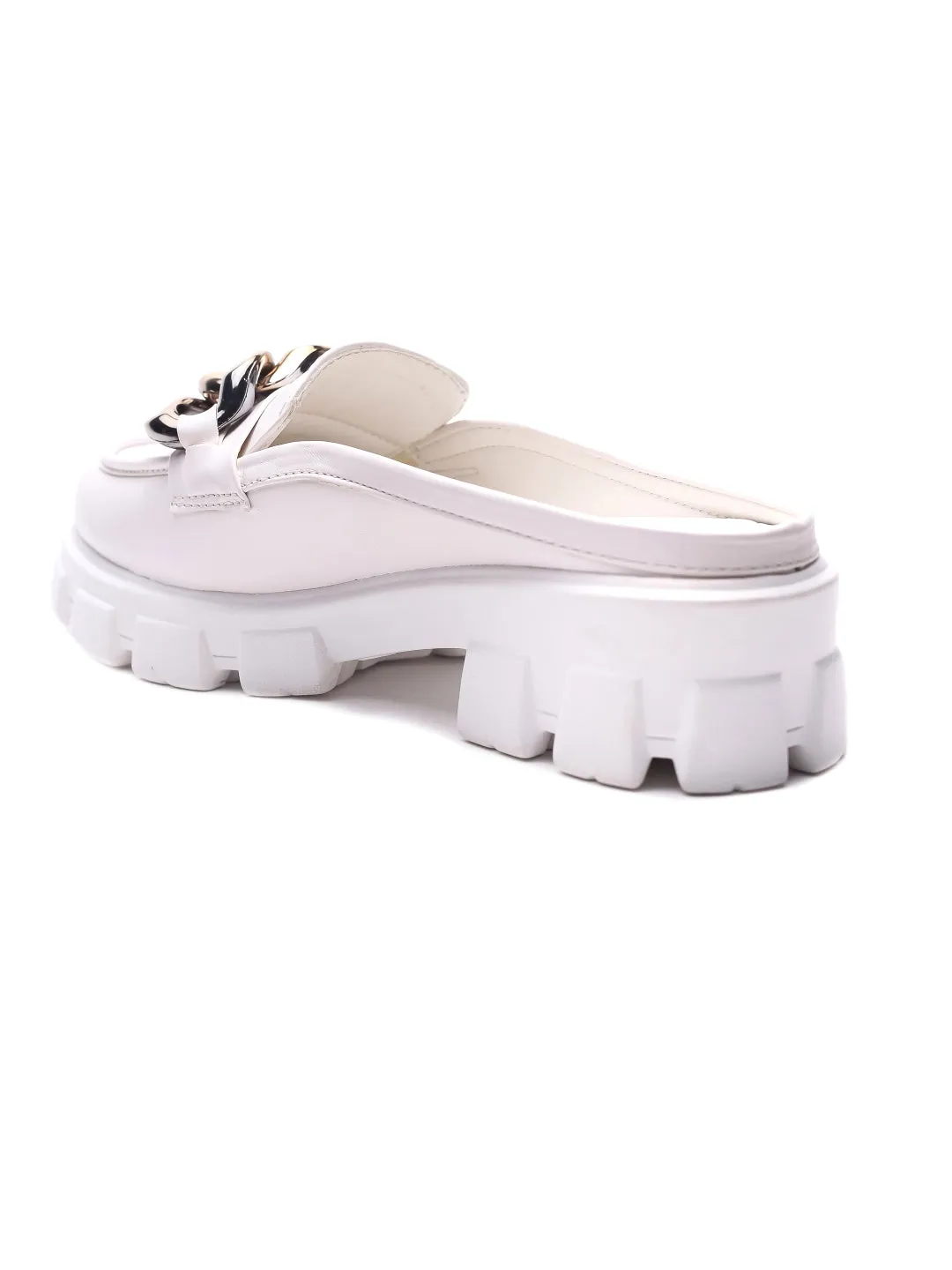 Brauch White Embellished Slip-on Loafer Shoe