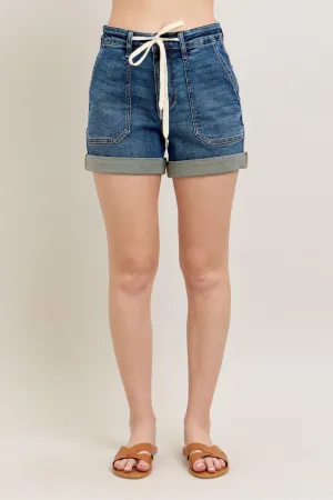 Judy Blue High Rise Cuffed Jogger Shorts