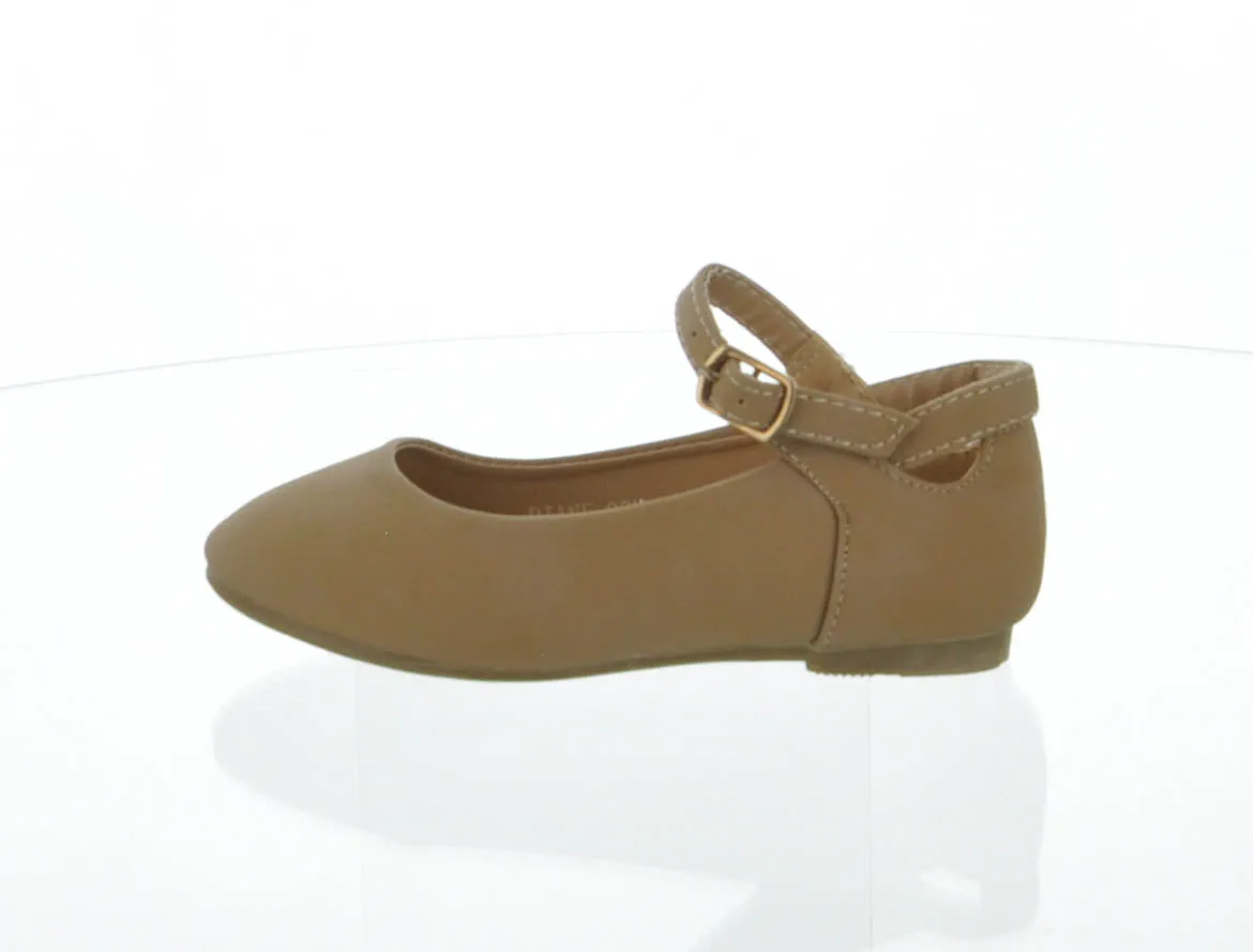 KID'S SHOES TAN PU FLATS DIANE-29K