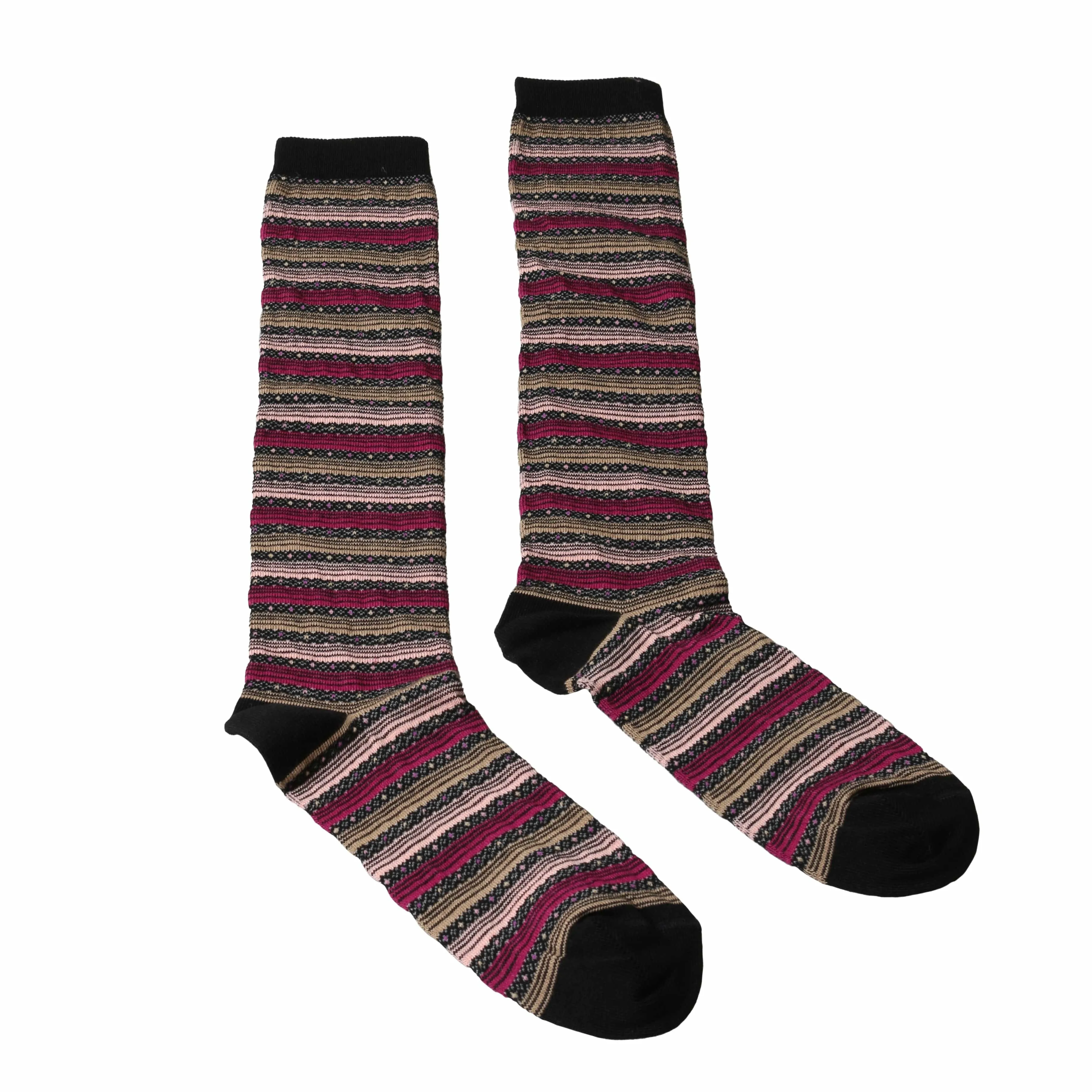 Missoni GM00CMD5220 0002 Fuschia/Tan Knee Length Socks