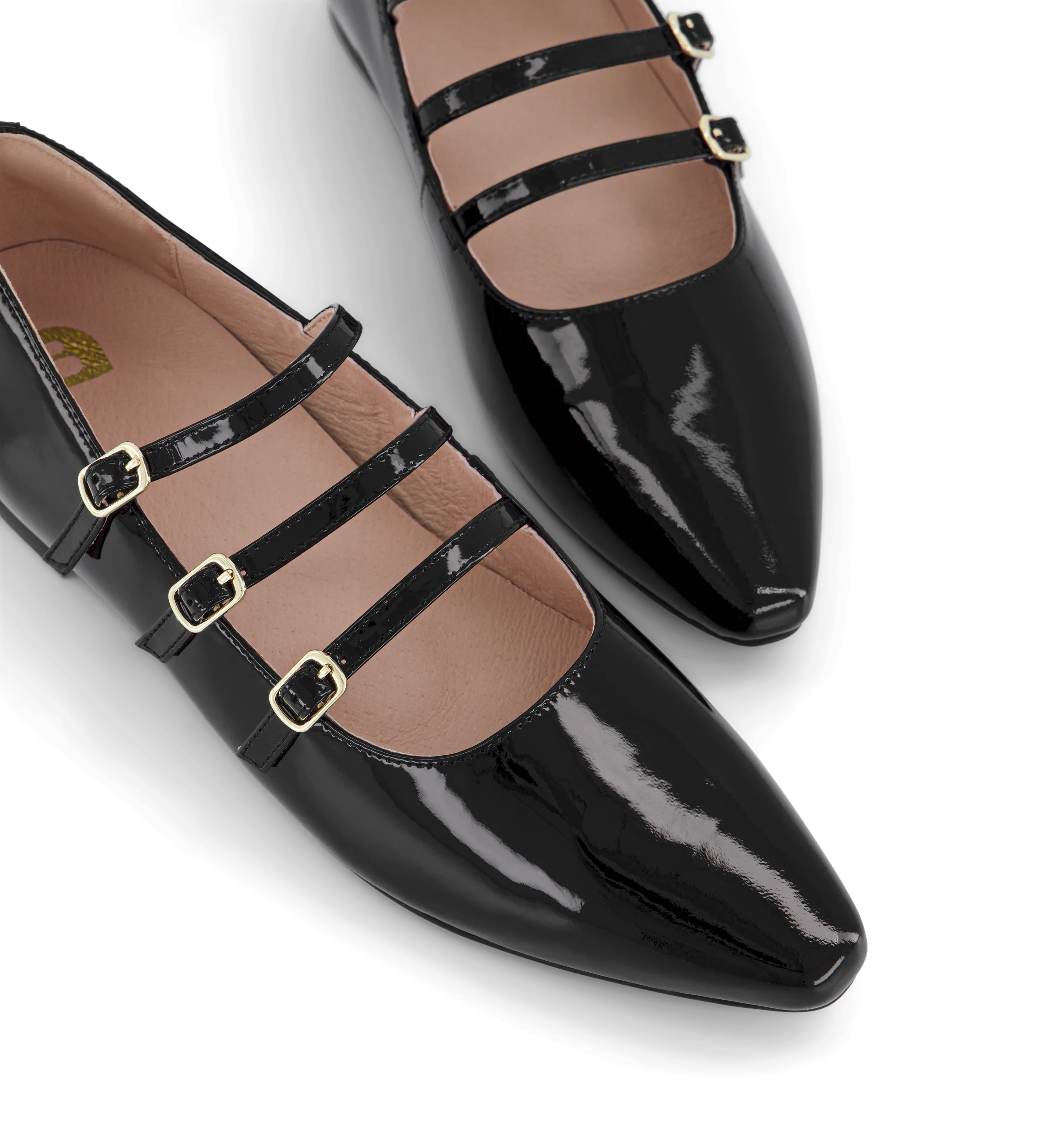 Partridge 2 Black Patent Leather Ballet Flats