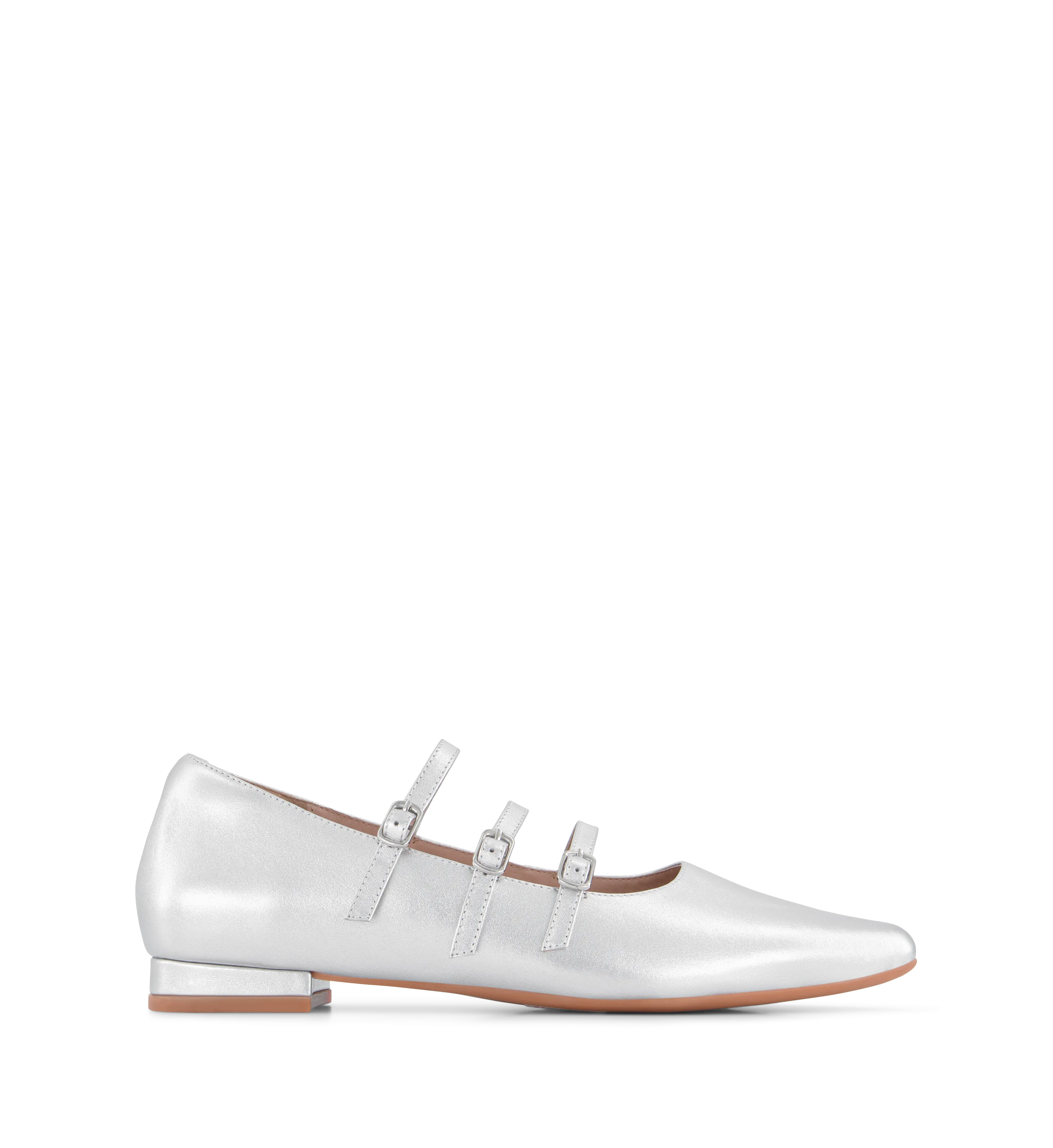 Partridge 2 Silver Leather Ballet Flats