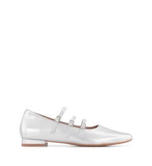 Partridge 2 Silver Leather Ballet Flats