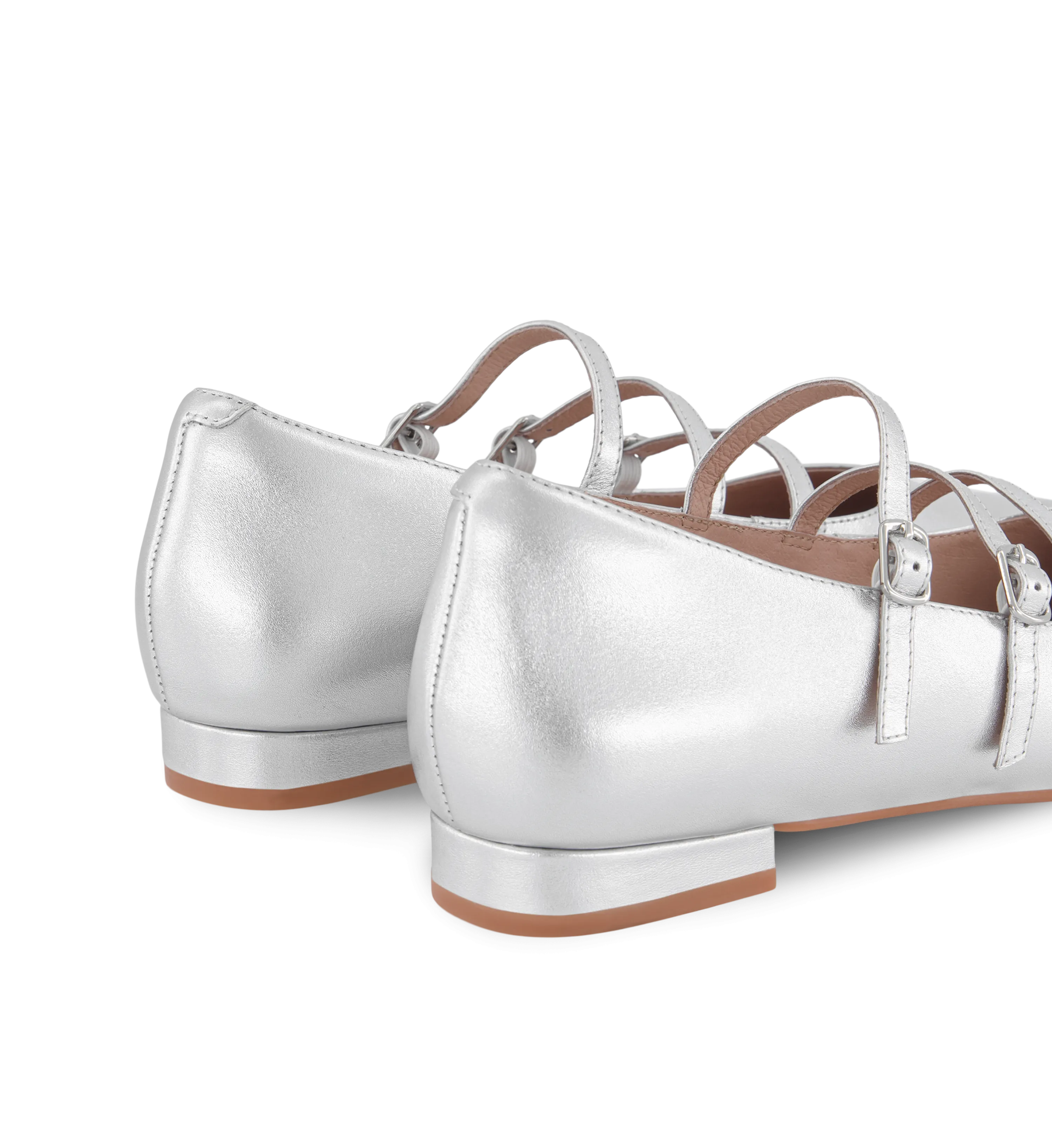 Partridge 2 Silver Leather Ballet Flats