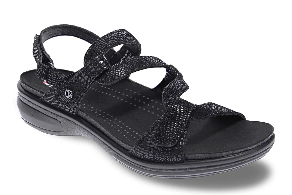 Revere Miami M Black Lizard Womens