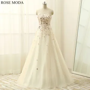 Rosemoda Beaded A Line Long Prom Dress
