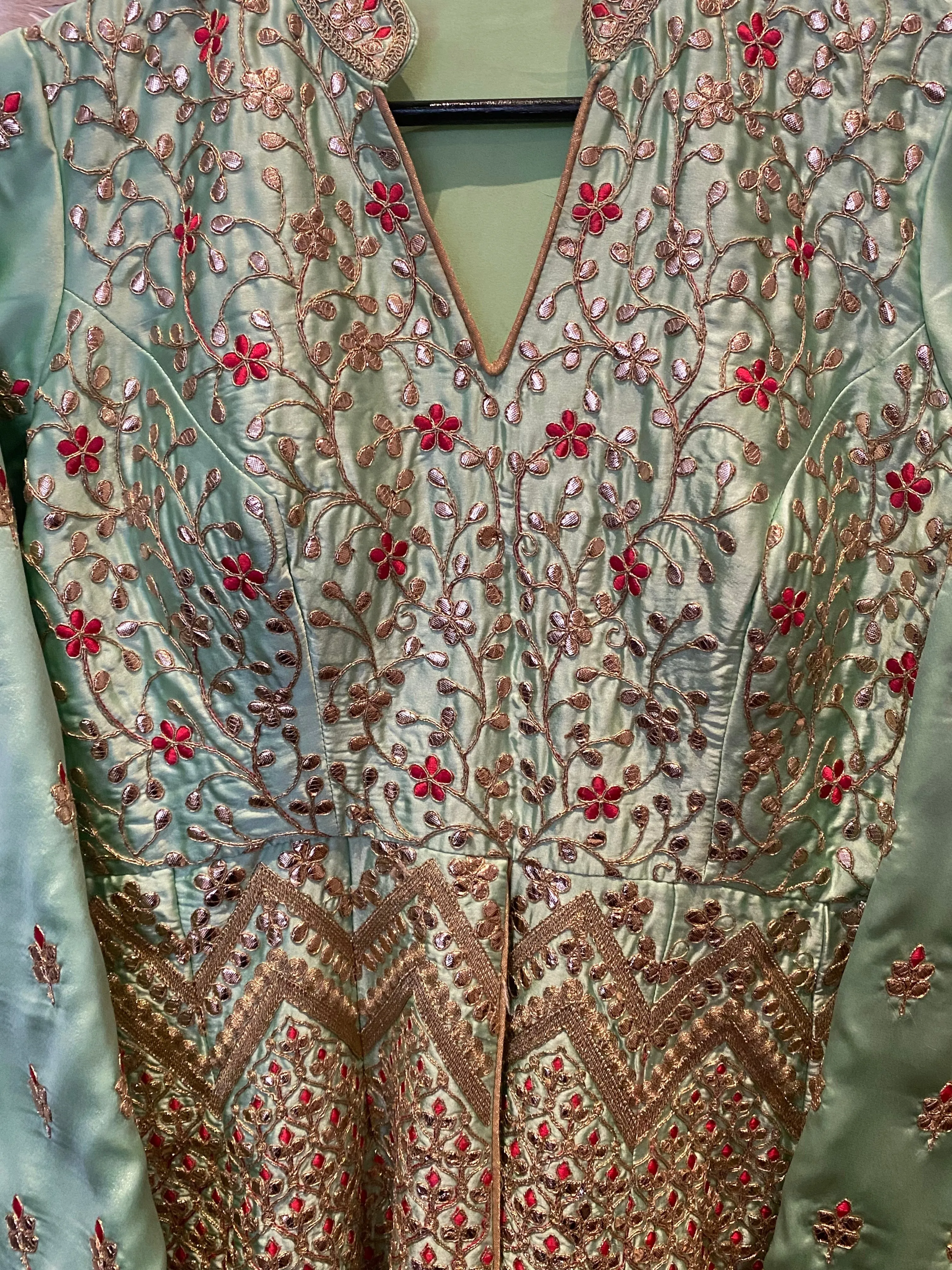SAMPLE SALE: Mint Embroidered Anarkali