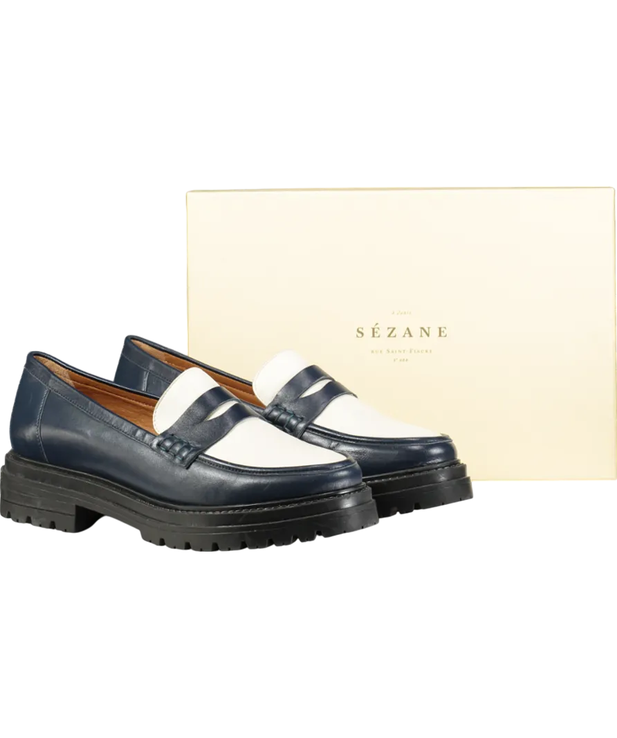 Sezane Blue Albane Loafers UK 8 EU 41 