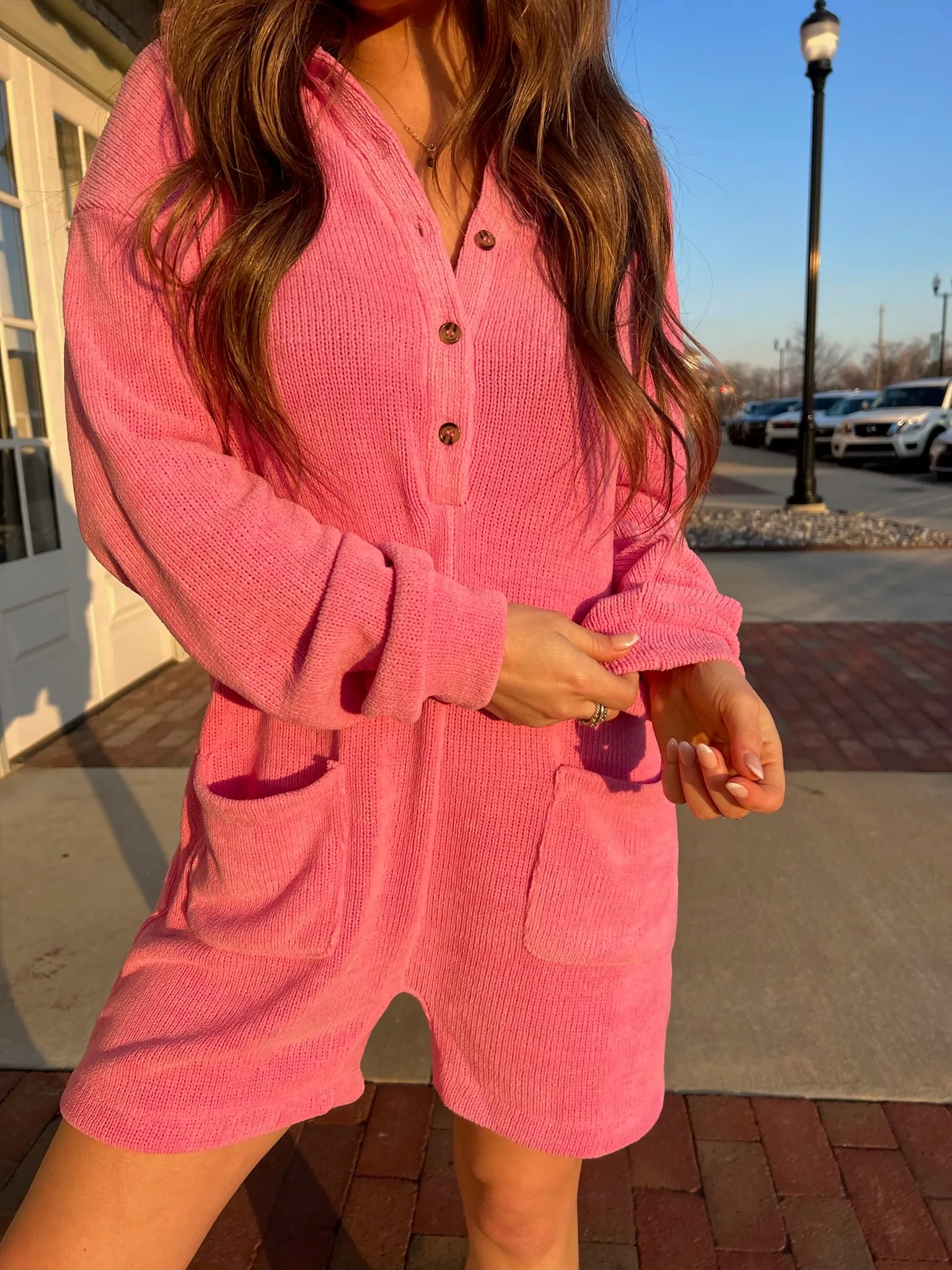 Sunday Comfort Lounge Romper Pink