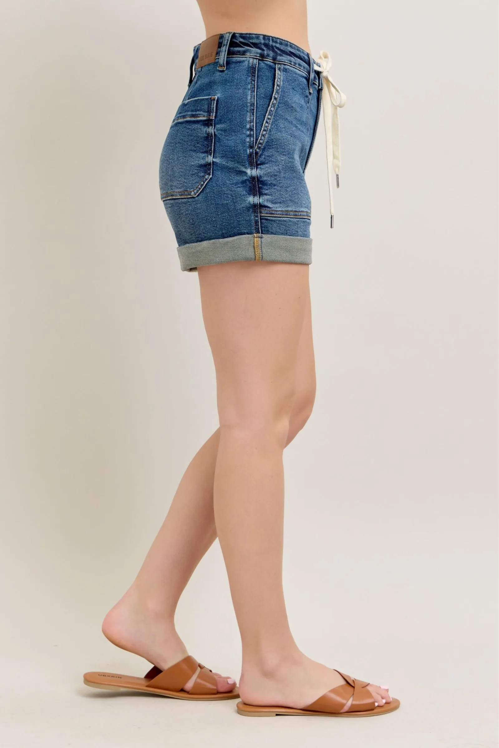 Tessa High Rise Cuffed Denim Shorts