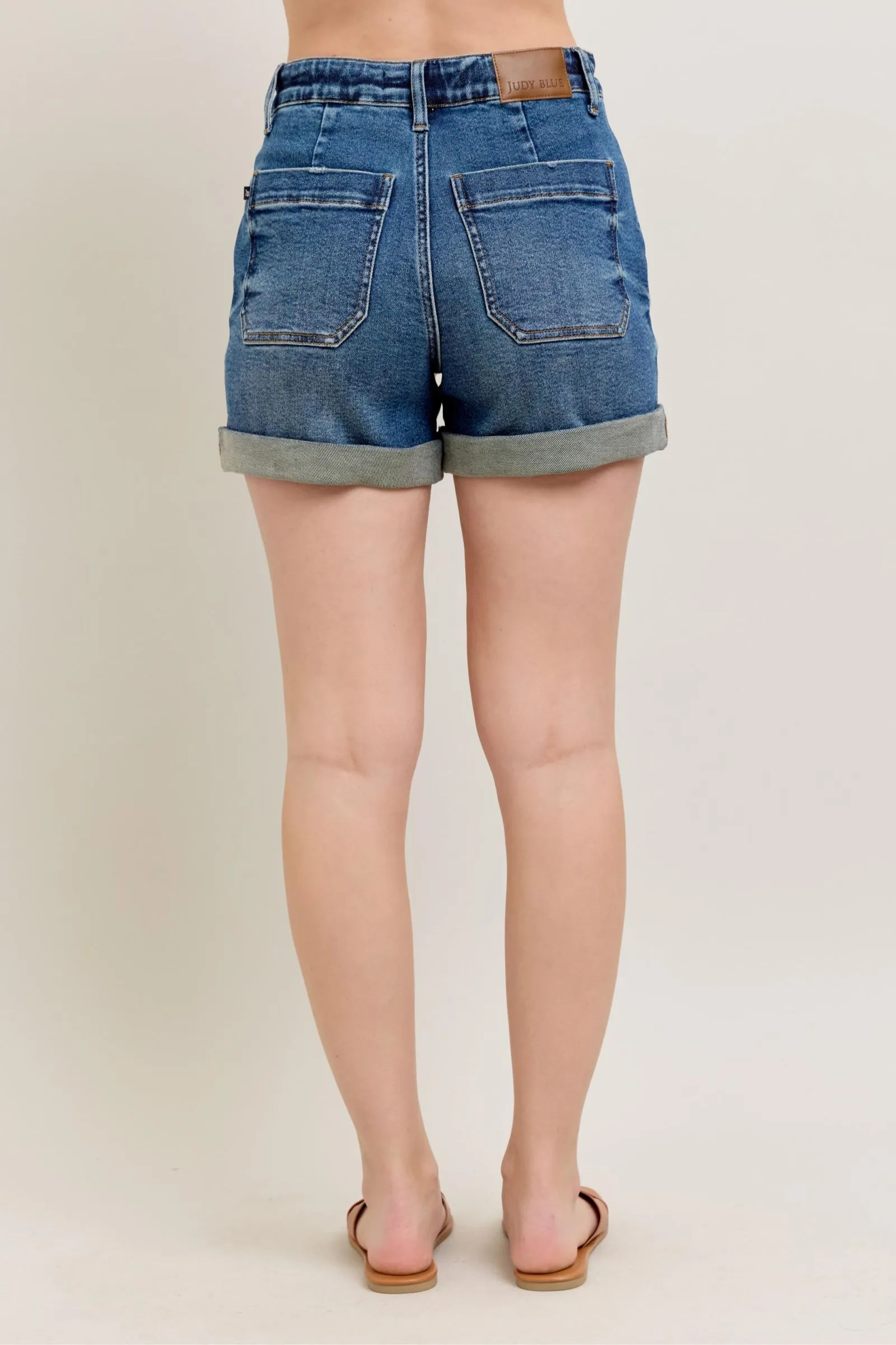 Tessa High Rise Cuffed Denim Shorts