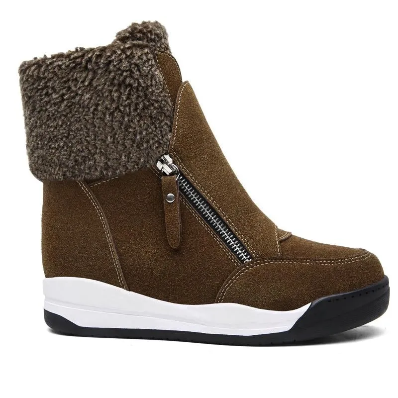Warm Fur Zipper Increase Ankle Boot Women's Shoes
