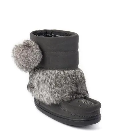 Waterproof Children's Snowy Owlet Mukluk - Charcoal Suede