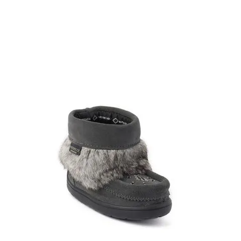 Waterproof Children's Snowy Owlet Mukluk - Charcoal Suede