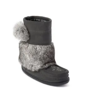 Waterproof Children's Snowy Owlet Mukluk - Charcoal Suede