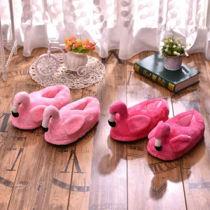 Wholesale Flamingo Thermal Cotton Indoor Soft Bottom Plush Slippers