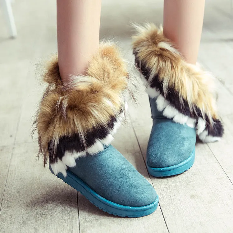 Women's Warm Fur Winter Ankle Snow Boots