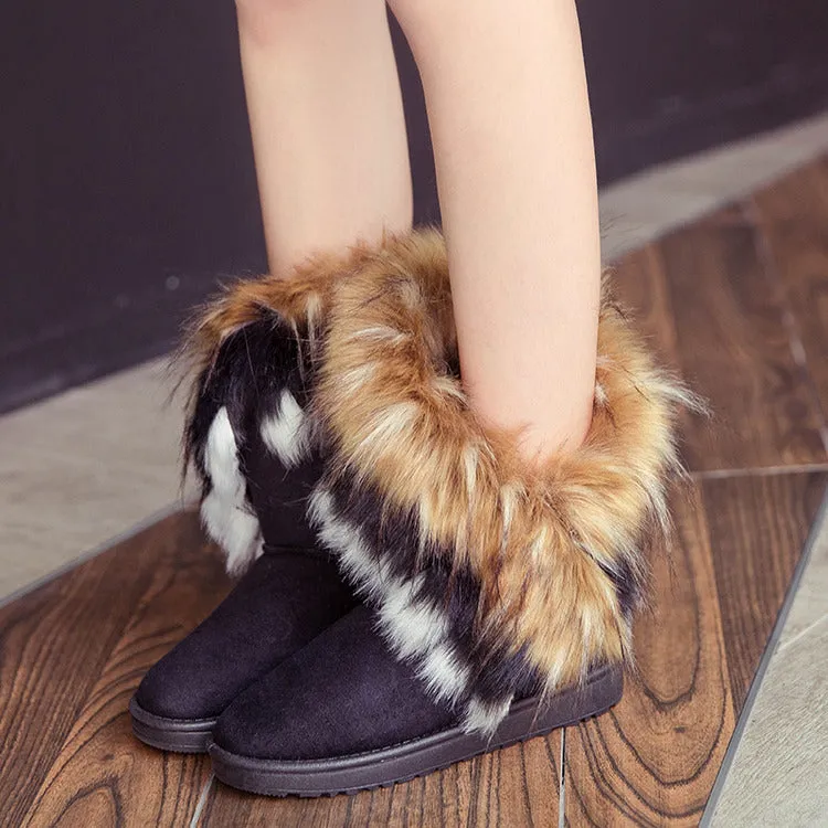 Women's Warm Fur Winter Ankle Snow Boots