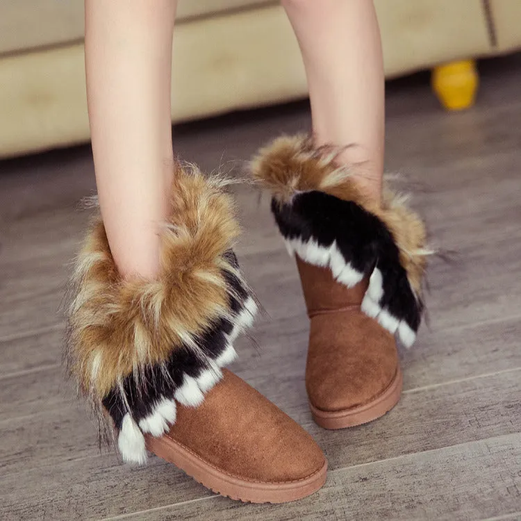 Women's Warm Fur Winter Ankle Snow Boots
